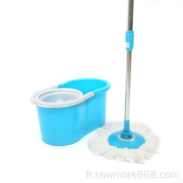 Mop de spin de godet en plastique avec 2 recharges